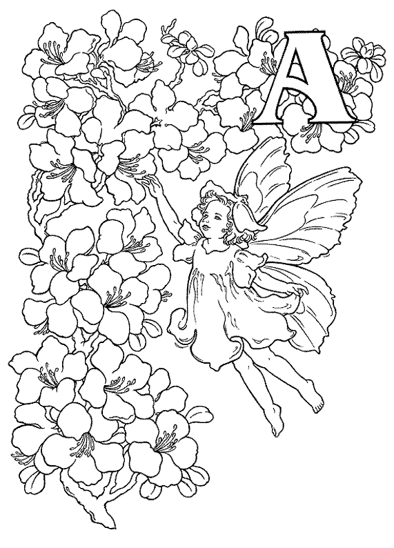 fairy and flower alphabet coloring pages - photo #16