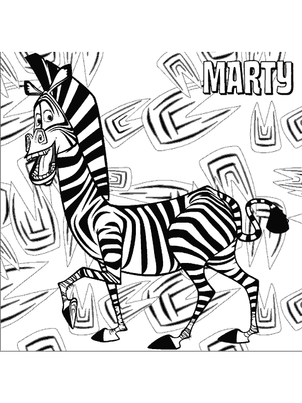 madagascar 3 marty coloring pages - photo #24