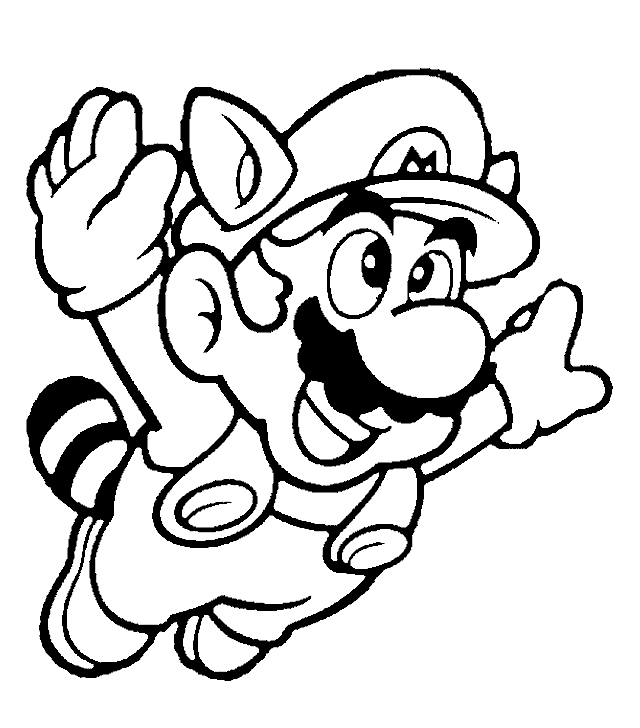 raccoon mario coloring pages - photo #11