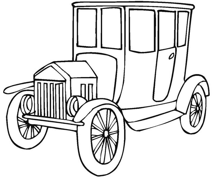 Dibujos para colorear de Coches de poca coches antiguos autos para colorear