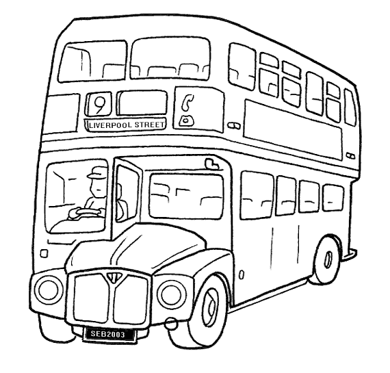 ilustración de bus en Reino Unido