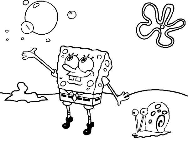 AhiVa! PequeNautas - Plantillas para colorear - Personajes - Bob Esponja