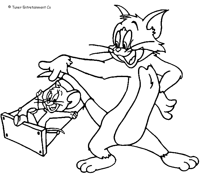 AhiVa! PequeNautas - Plantillas para colorear - Personajes - Tom y Jerry