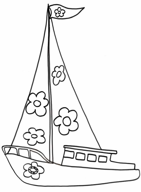 AhiVa! PequeNautas - Plantillas para colorear - Transportes - Barcos Vela
